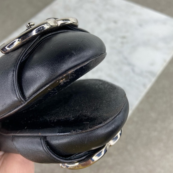 Gucci Sachalin Black Leather Logo Ballet Flats - Picture 10 of 12